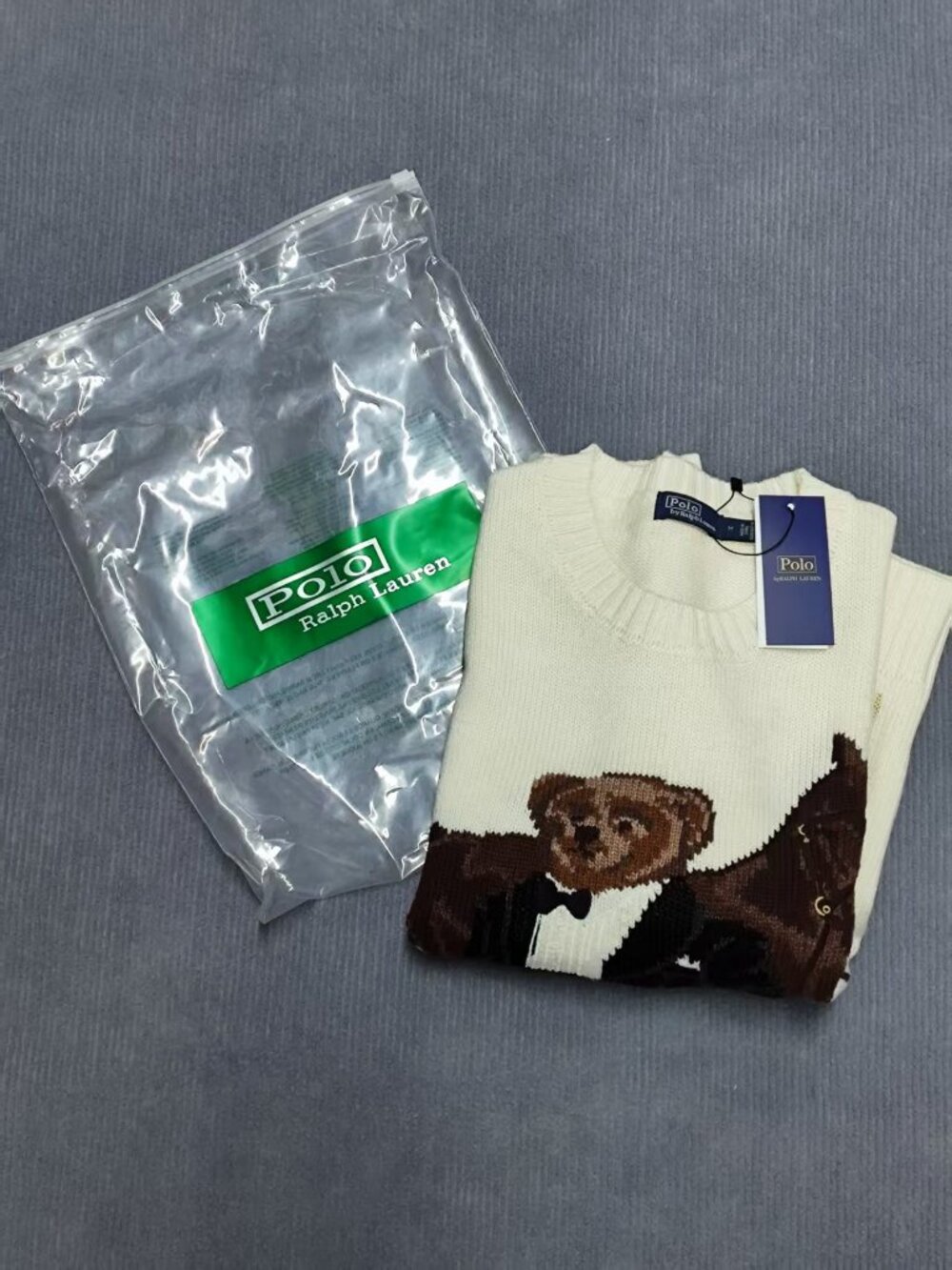 Polo Ralph Lauren Tuxedo Polo Bear Horse Crewneck Sweater - Picture 2 of 8